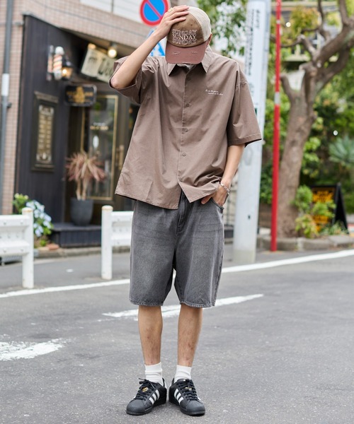 WEGO（ウィゴー）の「WEGO/ピグメントDRYシャツ（シャツ/ブラウス・メンズ・ブラウン系その他/グレー系その他・MEDIUM/LARGE）」の4枚目の写真