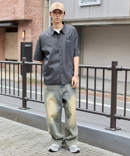 WEGO（ウィゴー）の「WEGO/ピグメントDRYシャツ（シャツ/ブラウス・メンズ・ブラウン系その他/グレー系その他・MEDIUM/LARGE）」の3枚目の写真