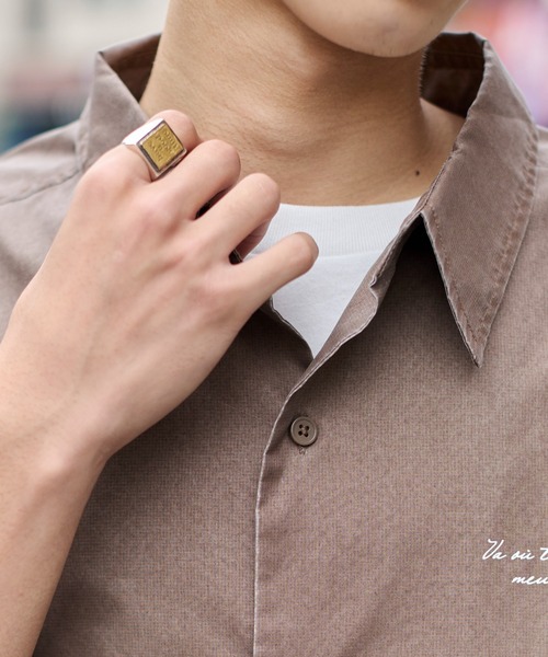 WEGO（ウィゴー）の「WEGO/ピグメントDRYシャツ（シャツ/ブラウス・メンズ・ブラウン系その他/グレー系その他・MEDIUM/LARGE）」の6枚目の写真