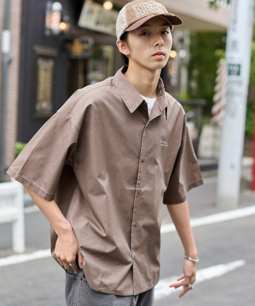 WEGO（ウィゴー）の「WEGO/ピグメントDRYシャツ（シャツ/ブラウス・メンズ・ブラウン系その他/グレー系その他・MEDIUM/LARGE）」の15枚目の写真