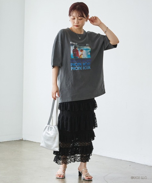 LAVEANGE（ラビアンジェ）の「フリルナロースカート（スカート・レディース・ブラック/オフホワイト・LL/3L/4L/5L/M）」の8枚目の写真