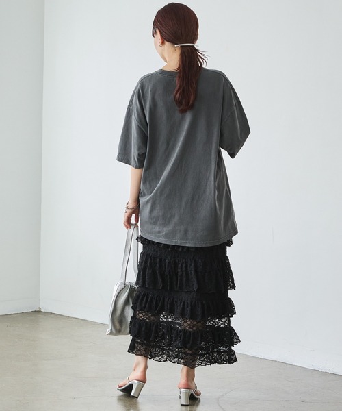 LAVEANGE（ラビアンジェ）の「フリルナロースカート（スカート・レディース・ブラック/オフホワイト・LL/3L/4L/5L/M）」の12枚目の写真