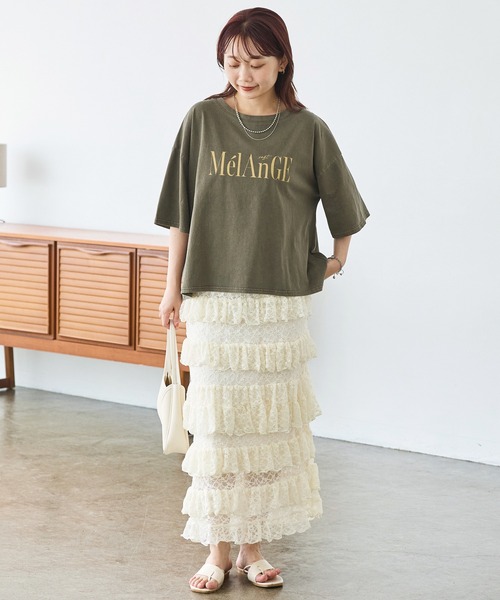 LAVEANGE（ラビアンジェ）の「フリルナロースカート（スカート・レディース・ブラック/オフホワイト・LL/3L/4L/5L/M）」の19枚目の写真