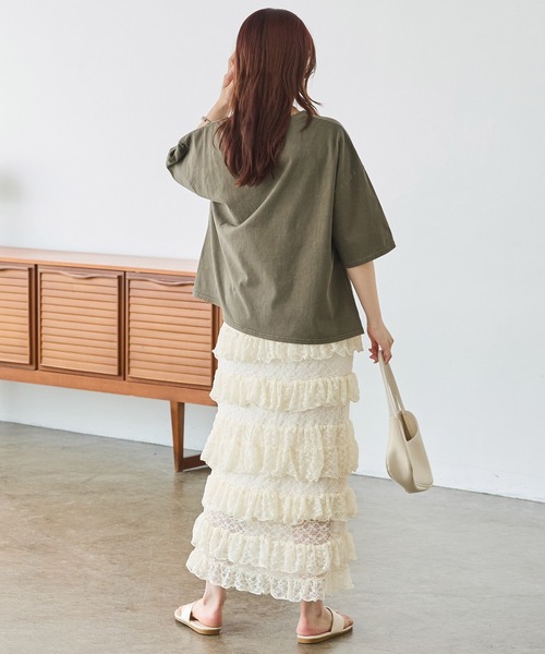 LAVEANGE（ラビアンジェ）の「フリルナロースカート（スカート・レディース・ブラック/オフホワイト・LL/3L/4L/5L/M）」の22枚目の写真