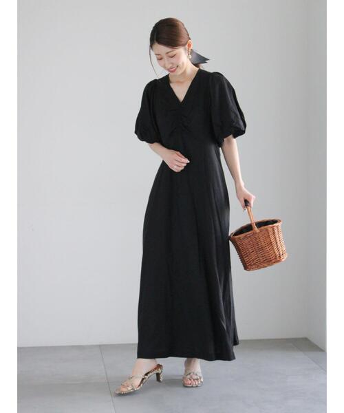 Te chichi(テチチ)の「【松井愛莉着用】バルーンスリーブVネックワンピース(ワンピース・レディース・オフホワイト/ブラック/グリーン・F)」の6枚目の写真