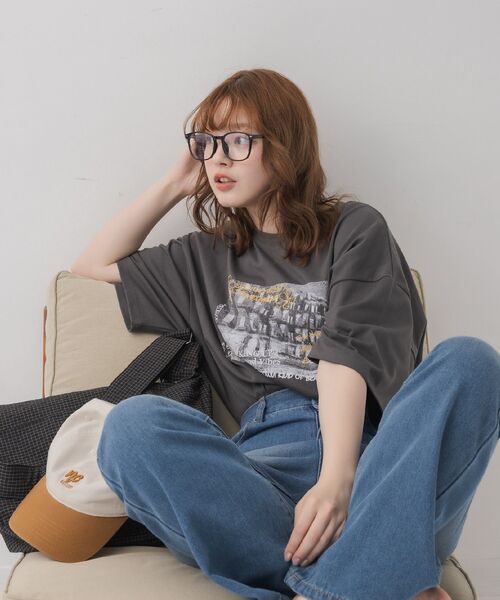 RETRO GIRL（レトロガール）の「アソートグラフィックBIGTEE（Tシャツ/カットソー・レディース・ホワイト系その他/オフホワイト/チャコールグレー/ブラック・FREE）」の18枚目の写真