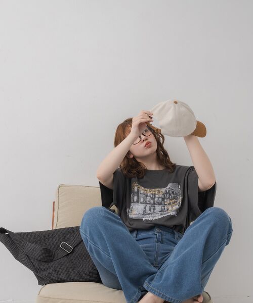 RETRO GIRL（レトロガール）の「アソートグラフィックBIGTEE（Tシャツ/カットソー・レディース・ホワイト系その他/オフホワイト/チャコールグレー/ブラック・FREE）」の19枚目の写真