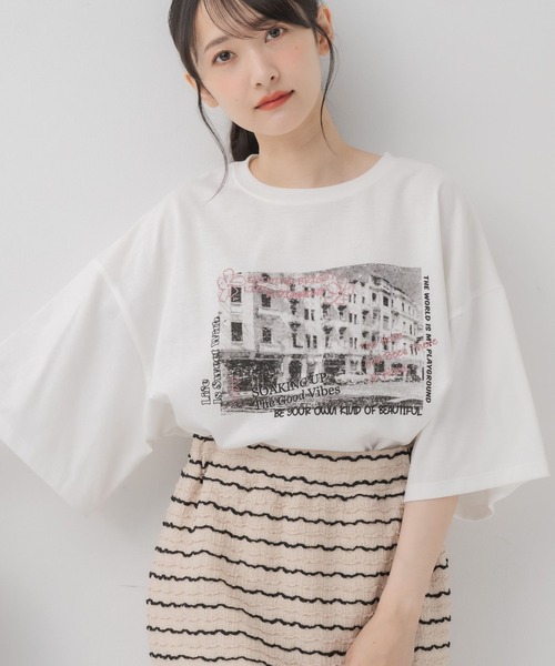 RETRO GIRL（レトロガール）の「アソートグラフィックBIGTEE（Tシャツ/カットソー・レディース・ホワイト系その他/オフホワイト/チャコールグレー/ブラック・FREE）」の2枚目の写真