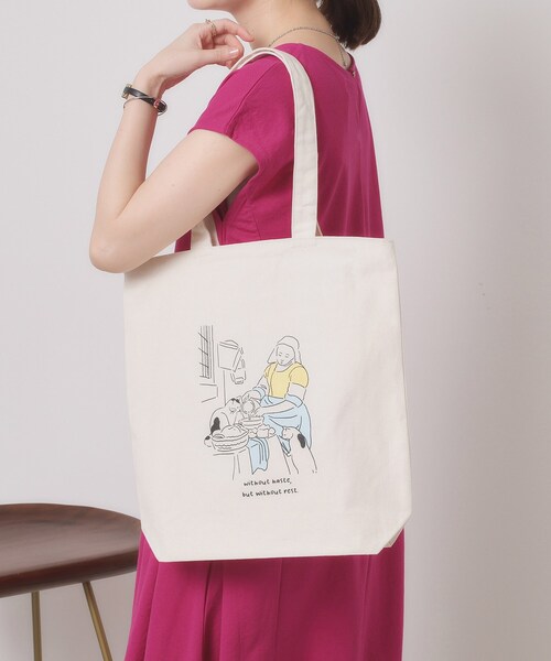 ITS'DEMO(イッツデモ)の「【A4対応】グラフィックトート(トートバッグ・レディース・アイボリー系4/アイボリー系3/ブラック/アイボリー/アイボリー系7/アイボリー系/アイボリー系6/アイボリー系5・00)」の7枚目の写真