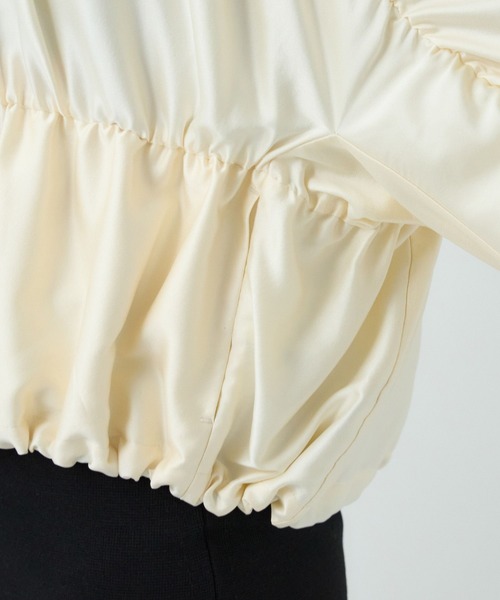 Chaos（カオス）の「Chaos(カオス)/クシュクシュブルゾン　◆セットアップ可◆（ブルゾン・レディース・アイボリー/ダークブラウン系・FREE）」の13枚目の写真