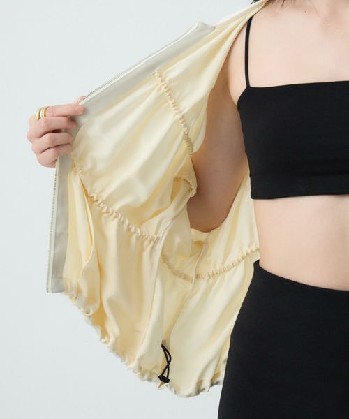 Chaos（カオス）の「Chaos(カオス)/クシュクシュブルゾン　◆セットアップ可◆（ブルゾン・レディース・アイボリー/ダークブラウン系・FREE）」の14枚目の写真