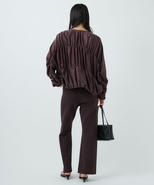 Chaos（カオス）の「Chaos(カオス)/クシュクシュブルゾン　◆セットアップ可◆（ブルゾン・レディース・アイボリー/ダークブラウン系・FREE）」の22枚目の写真