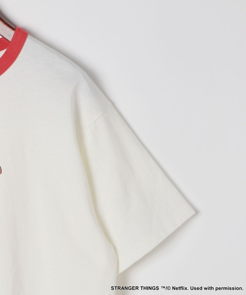tシャツ 「STRANGER THINGS」コラボ SCOOPリンガーTシャツ レディース STRANGER THINGS】コラボ SCOOPリンガーTシャツ（Tシャツ