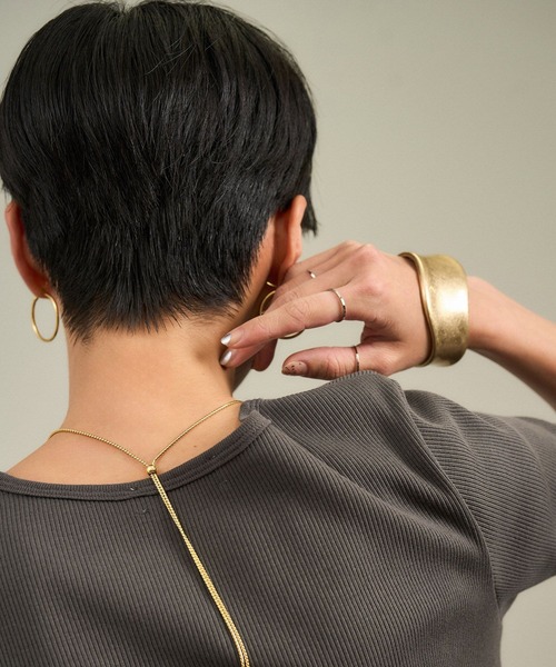 SALON adam et rope'(サロン アダム エ ロペ)の「【WEB限定】プリマベールリブヘンリーネックTシャツ(Tシャツ/カットソー・レディース・チャコールグレー/ブラック/オフホワイト・FREE)」の20枚目の写真