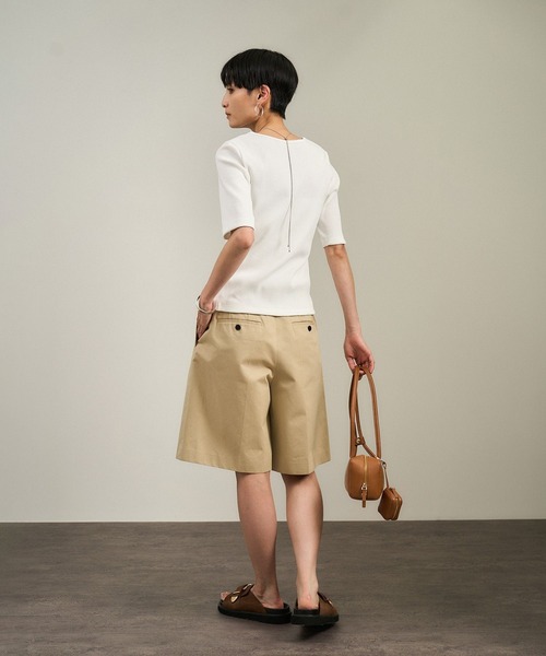SALON adam et rope'(サロン アダム エ ロペ)の「【WEB限定】プリマベールリブヘンリーネックTシャツ(Tシャツ/カットソー・レディース・チャコールグレー/ブラック/オフホワイト・FREE)」の21枚目の写真