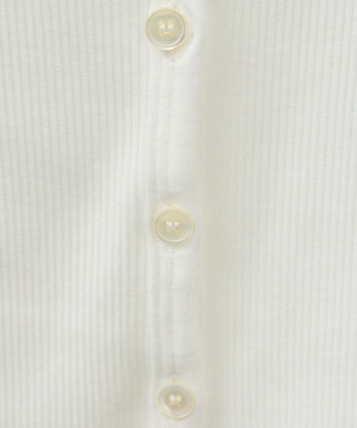 SALON adam et rope'(サロン アダム エ ロペ)の「【WEB限定】プリマベールリブヘンリーネックTシャツ(Tシャツ/カットソー・レディース・チャコールグレー/ブラック/オフホワイト・FREE)」の7枚目の写真