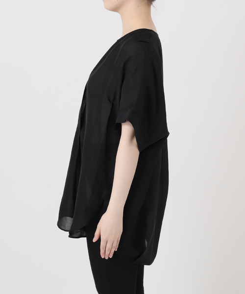 JOURNAL STANDARD（ジャーナルスタンダード）の「シアーリネンノーカラーブラウス（シャツ/ブラウス・レディース・ブラック/ライトグレー/ピンク・FREE）」の19枚目の写真