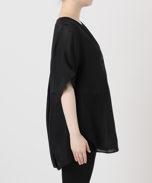 JOURNAL STANDARD（ジャーナルスタンダード）の「シアーリネンノーカラーブラウス（シャツ/ブラウス・レディース・ブラック/ライトグレー/ピンク・FREE）」の21枚目の写真