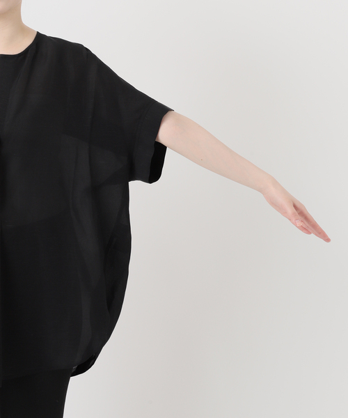 JOURNAL STANDARD（ジャーナルスタンダード）の「シアーリネンノーカラーブラウス（シャツ/ブラウス・レディース・ブラック/ライトグレー/ピンク・FREE）」の22枚目の写真