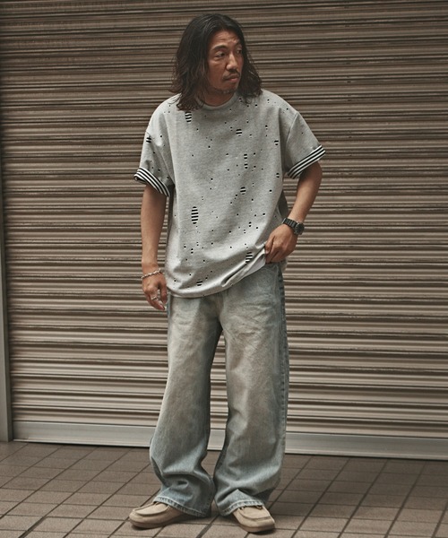 セール】Faux Layered Crew Neck T-Shirt / フェイクレイヤード
