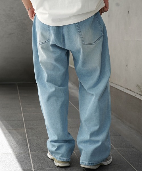 ILL'S(イルズ)の「スラブデニム バギーパンツ グラデーションデニム ヴィンテージメイク(デニムパンツ・メンズ・ブラウン/グリーン/ブルー系その他/ブラック系その他/サックスブルー・M/L)」の18枚目の写真