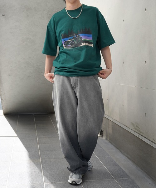 ILL'S(イルズ)の「スラブデニム バギーパンツ グラデーションデニム ヴィンテージメイク(デニムパンツ・メンズ・ブラウン/グリーン/ブルー系その他/ブラック系その他/サックスブルー・M/L)」の7枚目の写真