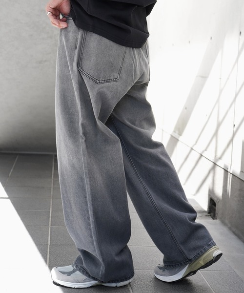 ILL'S(イルズ)の「スラブデニム バギーパンツ グラデーションデニム ヴィンテージメイク(デニムパンツ・メンズ・ブラウン/グリーン/ブルー系その他/ブラック系その他/サックスブルー・M/L)」の8枚目の写真