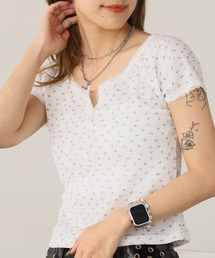 Floral Lace Short Sleeve Top / 花柄レース ショートスリーブトップス 秋物 秋服 2026年秋冬