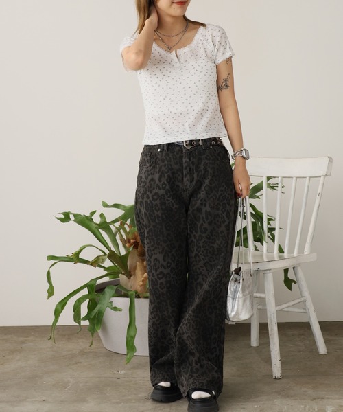 ROOPTOKYO(ループトウキョウ)の「Floral Lace Short Sleeve Top / 花柄レース ショートスリーブトップス 秋物 秋服 2026年秋冬(Tシャツ/カットソー・レディース・アイボリー/ホワイト/ピンク/ブルー・FREE)」の9枚目の写真
