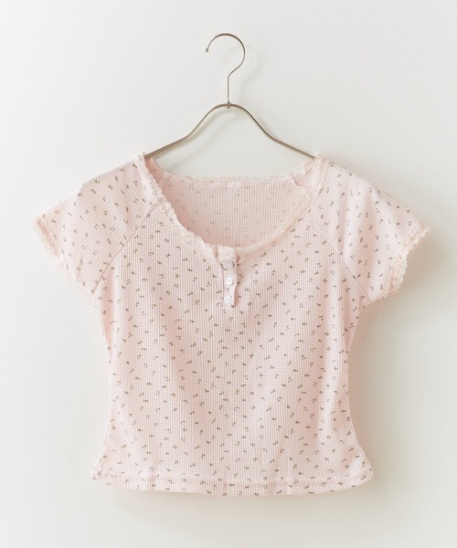 ROOPTOKYO(ループトウキョウ)の「Floral Lace Short Sleeve Top / 花柄レース ショートスリーブトップス 秋物 秋服 2026年秋冬(Tシャツ/カットソー・レディース・アイボリー/ホワイト/ピンク/ブルー・FREE)」の19枚目の写真