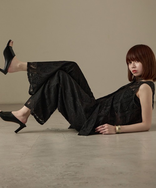 Fashion Letter（ファッションレター）の「SET UP可能 ラッセルレース ノースリーブブラウス（シャツ/ブラウス・レディース・ブラック/アイボリー・M）」の12枚目の写真