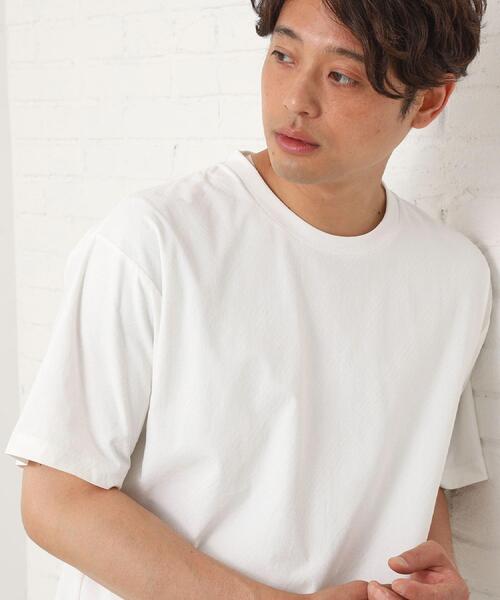 THE SHOP TK （ザ ショップ ティーケー ）の「パーフェクテックリンクス半袖Tシャツ 【接触冷感／吸水速乾／UVカット／洗濯機OK】（Tシャツ/カットソー・メンズ・ブルー/ネイビー/オフホワイト/カーキ/ブラック/サックスブルー・02/03/04）」の21枚目の写真