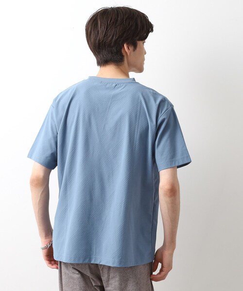 THE SHOP TK （ザ ショップ ティーケー ）の「パーフェクテックリンクス半袖Tシャツ 【接触冷感／吸水速乾／UVカット／洗濯機OK】（Tシャツ/カットソー・メンズ・ブルー/ネイビー/オフホワイト/カーキ/ブラック/サックスブルー・02/03/04）」の7枚目の写真