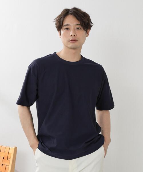 THE SHOP TK （ザ ショップ ティーケー ）の「パーフェクテックリンクス半袖Tシャツ 【接触冷感／吸水速乾／UVカット／洗濯機OK】（Tシャツ/カットソー・メンズ・ブルー/ネイビー/オフホワイト/カーキ/ブラック/サックスブルー・02/03/04）」の10枚目の写真
