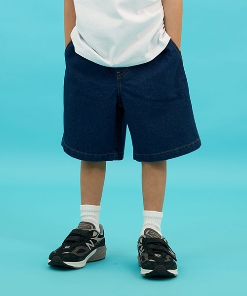 GLAZOS（グラソス）の「【SKIT0LY】冷感デニム・イージーハーフパンツ（デニムパンツ・キッズ・ライトブルー/ダークブルー・120cm/110cm/130cm/140cm/100cm）」の2枚目の写真