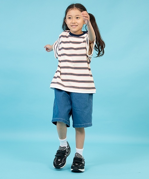 GLAZOS（グラソス）の「【SKIT0LY】冷感デニム・イージーハーフパンツ（デニムパンツ・キッズ・ライトブルー/ダークブルー・120cm/110cm/130cm/140cm/100cm）」の14枚目の写真