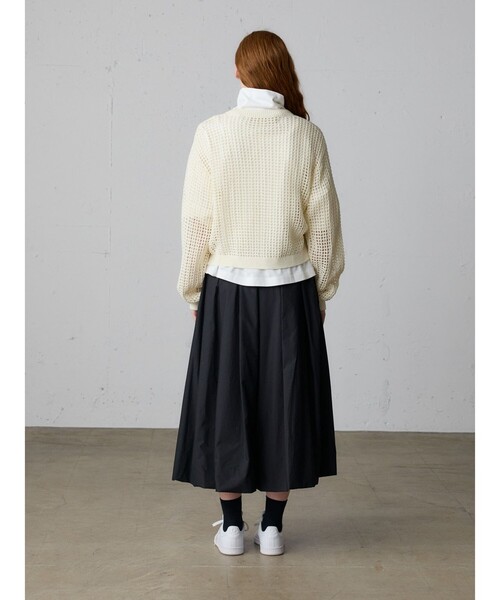 MidiUmi(ミディウミ)の「MidiUmi メッシュニットジップカーディガン(カーディガン/ボレロ・レディース・チャコールグレー/ブラウン/キナリ・FREE)」の15枚目の写真