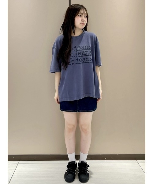 GAP(ギャップ)の「ヘビーウェイト デニム GAPロゴ クロップドTシャツ(Tシャツ/カットソー・メンズ・ブルー/ブラック/カーキ・XS/S/M/L/XL)」の15枚目の写真