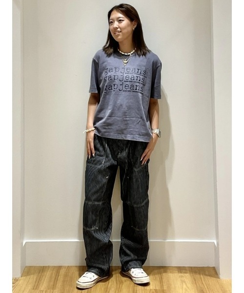 セール】ヘビーウェイト デニム GAPロゴ クロップドTシャツ（Tシャツ