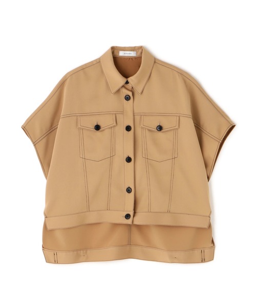 ADORE(アドーア)の「ドライストレッチツイルブラウス(シャツ/ブラウス・レディース・ベージュ系その他/ホワイト/ブラック・38)」の1枚目の写真