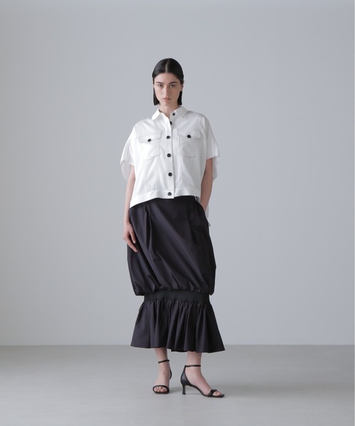ADORE(アドーア)の「ドライストレッチツイルブラウス(シャツ/ブラウス・レディース・ベージュ系その他/ホワイト/ブラック・38)」の5枚目の写真