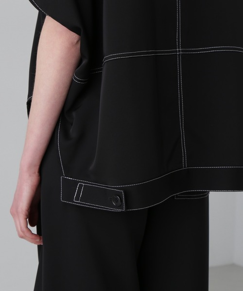 ADORE(アドーア)の「ドライストレッチツイルブラウス(シャツ/ブラウス・レディース・ベージュ系その他/ホワイト/ブラック・38)」の6枚目の写真
