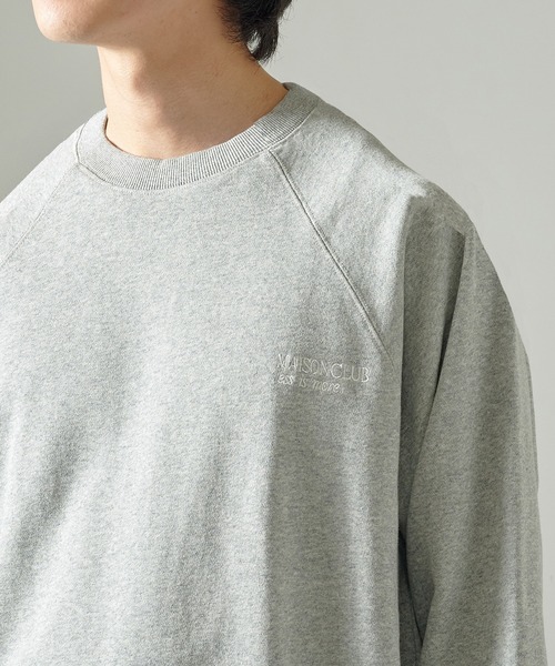 MAISON CLUB（メゾンクラブ）の「【MAISON CLUB】Embroidery Logo Sweater ~LESS IS MORE~ / ラグランスリーブロゴ刺繍スウェット KKP（スウェット・メンズ・ブラック/ネイビー/グレー・L/M）」の6枚目の写真