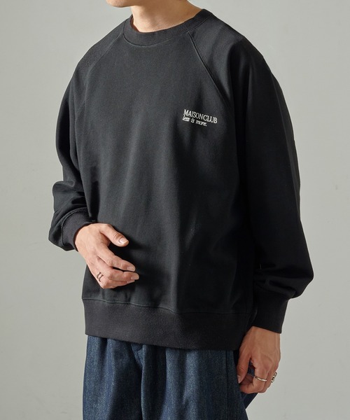 MAISON CLUB（メゾンクラブ）の「【MAISON CLUB】Embroidery Logo Sweater ~LESS IS MORE~ / ラグランスリーブロゴ刺繍スウェット KKP（スウェット・メンズ・ブラック/ネイビー/グレー・L/M）」の21枚目の写真