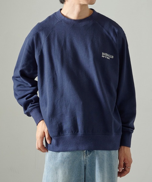 MAISON CLUB（メゾンクラブ）の「【MAISON CLUB】Embroidery Logo Sweater ~LESS IS MORE~ / ラグランスリーブロゴ刺繍スウェット KKP（スウェット・メンズ・ブラック/ネイビー/グレー・L/M）」の14枚目の写真