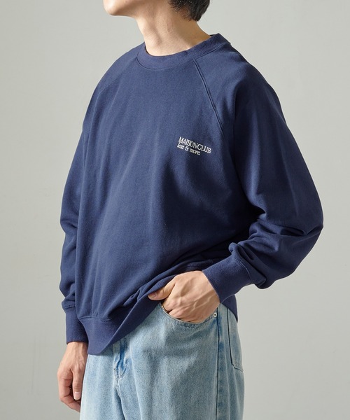 MAISON CLUB（メゾンクラブ）の「【MAISON CLUB】Embroidery Logo Sweater ~LESS IS MORE~ / ラグランスリーブロゴ刺繍スウェット KKP（スウェット・メンズ・ブラック/ネイビー/グレー・L/M）」の15枚目の写真