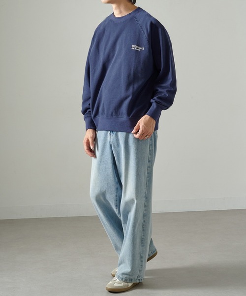 MAISON CLUB（メゾンクラブ）の「【MAISON CLUB】Embroidery Logo Sweater ~LESS IS MORE~ / ラグランスリーブロゴ刺繍スウェット KKP（スウェット・メンズ・ブラック/ネイビー/グレー・L/M）」の17枚目の写真