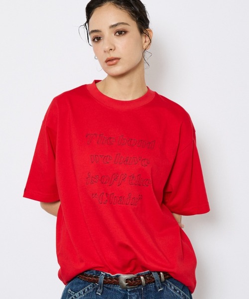 NOMINE(ノミネ)の「【NOMINE/ノミネ】刺繍ロゴTシャツ(Tシャツ/カットソー・メンズ・ホワイト系その他2/レッド/ホワイト系その他/ブラック/チャコールグレー・M/L)」の5枚目の写真