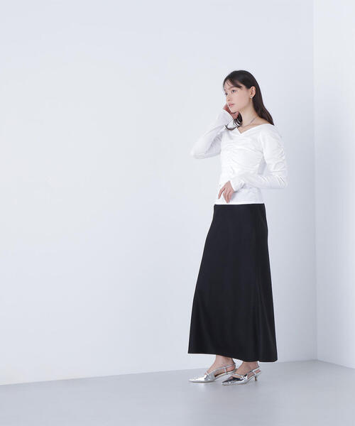 NATURAL BEAUTY BASIC（ナチュラルビューティーベーシック）の「◇ギャザーカットソー（Tシャツ/カットソー・レディース・ピンク/オフホワイト/ブラック・FREE）」の12枚目の写真