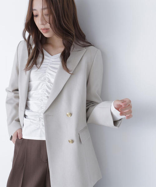 NATURAL BEAUTY BASIC（ナチュラルビューティーベーシック）の「◇ギャザーカットソー（Tシャツ/カットソー・レディース・ピンク/オフホワイト/ブラック・FREE）」の15枚目の写真